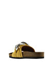 Bueno Shoes Sarı Nubuk Deri Kadın Düz Terlik 05wt066