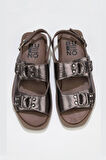 Bueno Shoes Kurşun Parlak Deri Kadın Sandalet 01wu3306