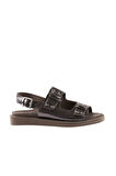 Bueno Shoes Kurşun Parlak Deri Kadın Sandalet 01wu3306