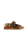 Bueno Shoes Bronz Parlak Deri Kadın Sandalet 01wu3306