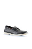 Bueno Shoes Siyah Flotter Deri Erkek Loafer 05ms101
