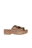 Bueno Shoes Pudra Süet Kadın Dolgu Topuklu Terlik 01wu6013