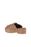 Bueno Shoes Pudra Süet Kadın Dolgu Topuklu Terlik 01wu6013
