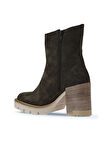 Bueno Shoes Haki Süet Kadın Topuklu Bot 01wv0500