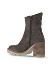Bueno Shoes Vizon Süet Kadın Topuklu Bot 01wv0500