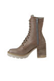 Bueno Shoes Vizon Deri Kadın Topuklu Bot 01wv0506