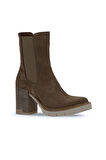 Bueno Shoes Taba Süet Kadın Topuklu Bot 01wv0508