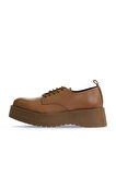 Bueno Shoes Taba Açık Deri Kadın Dolgu Topuklu Ayakkabı 01wv1301