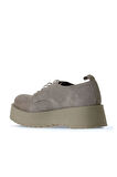 Bueno Shoes Bej Süet Kadın Dolgu Topuklu Ayakkabı 01wv1301