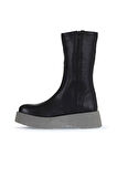 Bueno Shoes Siyah Deri Kadın Dolgu Topuklu Bot 01wv1302