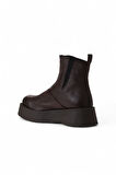Bueno Shoes Kahverengi Deri Kadın Dolgu Topuklu Bot 01wv1309