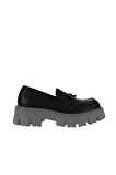 Bueno Shoes Siyah Deri Kadın Dolgu Topuklu Ayakkabı 01wv4603
