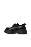 Bueno Shoes Siyah Kırışık Rugan Kadın Dolgu Topuklu Ayakkabı 01wv4611