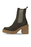 Bueno Shoes Haki Süet Kadın Topuklu Bot 01wv5400