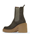 Bueno Shoes Haki Süet Kadın Topuklu Bot 01wv5400
