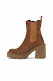 Bueno Shoes Taba Açık Süet Kadın Topuklu Bot 01wv5400