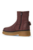 Bueno Shoes Bordo Koyu Nubuk Kadın Düz Bot 01wv0202