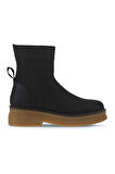 Bueno Shoes Siyah Nubuk Kadın Düz Bot 01wv0202