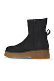 Bueno Shoes Siyah Nubuk Kadın Düz Bot 01wv0202