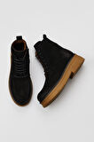 Bueno Shoes Siyah Nubuk Kadın Topuklu Bot 01wv0213