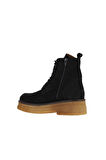 Bueno Shoes Siyah Nubuk Kadın Topuklu Bot 01wv0213