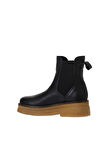 Bueno Shoes Siyah Deri Kadın Düz Bot 01wv0214