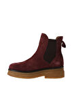 Bueno Shoes Bordo Süet Kadın Düz Bot 01wv0214