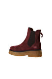 Bueno Shoes Bordo Süet Kadın Düz Bot 01wv0214
