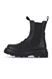Bueno Shoes Siyah Deri Kadın Dolgu Topuklu Bot 01wv1003