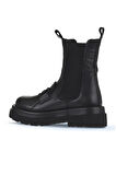 Bueno Shoes Siyah Deri Kadın Dolgu Topuklu Bot 01wv1003