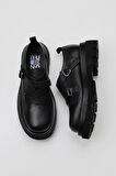 Bueno Shoes Siyah Siyah Deri Kadın Klasik Ayakkabı 01wv1008