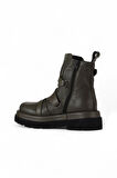 Bueno Shoes Haki Haki Deri Kadın Düz Bot 01wv1009