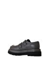 Bueno Shoes Gri Deri Kadın Klasik Ayakkabı 01wv1012