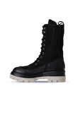 Bueno Shoes Siyah Deri-süet Kadın Dolgu Topuklu Bot 01wv2901