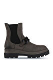 Bueno Shoes Gri Koyu Nubuk Kadın Topuklu Bot 01wv2910