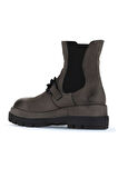 Bueno Shoes Gri Koyu Nubuk Kadın Topuklu Bot 01wv2910