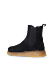 Bueno Shoes Siyah Süet Kadın Düz Bot 01wv5203