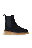 Bueno Shoes Siyah Süet Kadın Düz Bot 01wv5203