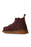Bueno Shoes Bordo Süet Kadın Düz Bot 01wv5204