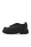Bueno Shoes Siyah Deri Kadın Dolgu Topuklu Ayakkabı 01wv5303