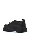 Bueno Shoes Siyah Deri Kadın Dolgu Topuklu Ayakkabı 01wv5303