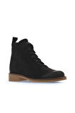 Bueno Shoes Siyah Nubuk Kadın Düz Bot 01wv6002