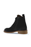 Bueno Shoes Siyah Nubuk Kadın Düz Bot 01wv6002