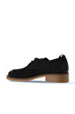 Bueno Shoes Siyah Nubuk Kadın Az Topuklu Ayakkabı 01wv6003