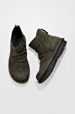 Bueno Shoes Haki Koyu Nubuk Kadın Düz Bot 01wv7503