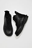 Bueno Shoes Siyah Deri Kadın Düz Bot 01wv7504