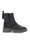 Bueno Shoes Gri Süet Kadın Topuklu Bot 01wv9004