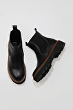 Bueno Shoes Siyah Deri Kadın Düz Bot 01wv9905