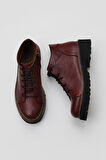 Bueno Shoes Bordo Deri Kadın Düz Bot 01wt0800