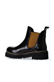 Bueno Shoes Siyah Kırışık Rugan Kadın Düz Bot 01wt0801
